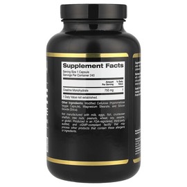 California Gold Nutrition, Sports, Creatine Monohydrate, 750mg, Veggie Capsules 240 Tablets / California Gold Nutrition (캘리포니아골드뉴트리션), 스포츠, 크레아틴 일수화물, 750mg, 베지 캡슐 240정