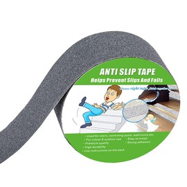 Yorwe Anti Slip Tape, High Traction,Strong Grip Abrasive, Not Easy Leaving Adhesive Residue, Indoor & Outdoor (2" Width x 190" Long, Gray)