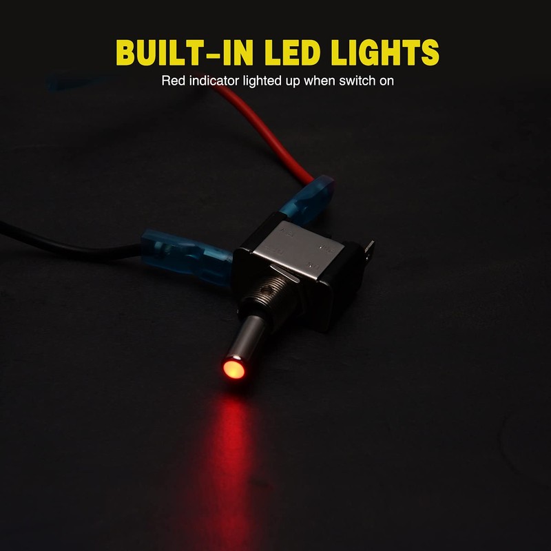Nilight 5PCS12V LED Toggle Switch Heavy Duty 20A SPST ON