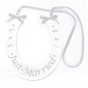 Just Married White Wedding Handmade Lucky Horseshoe Hanging Wooden Accessory