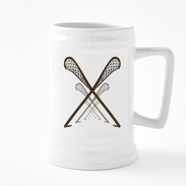 CafePress Traditional Lacrosse Sticks 25 oz Ceramic Beer Stein Mug
