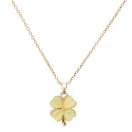 MOTIBACK Lucky 4 Leaf Clover Necklaces for Women, Rotating Green Clover Pendant Necklace, Gold Plated CZ Clover Jewelry for St. Patrick’s Day, Birthday, Gift