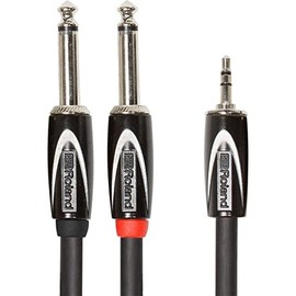 Roland Black Series 3.5mm TRS Male to Dual 1/4-Inch TS Male - 10 Foot (RCC-10-3528V2)