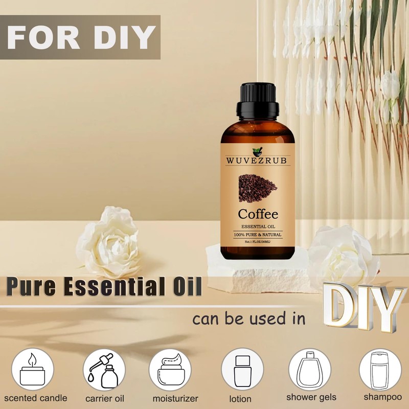 Coffee Essential Oils Organic, 30ML Pure and Natural Coffee Essential