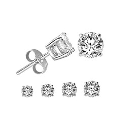 1 Pair Round Stainless Ear Stud Fake Silver Piercing Earrings For Men Women (6mm)