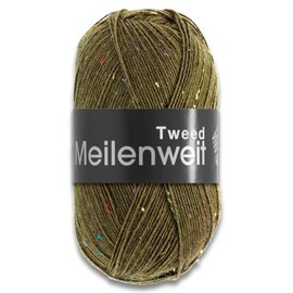 Frida's Wollhaus Lana Grossa 100 g Meilenweit 100 Tweed Sock Wool Knitting Yarn 20 Colours (168 | Loden Green)