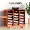 27 Compartment Medium Density Fiberboard Literature Organizer Adjustable Shelves Wood