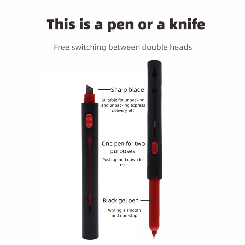 16pcs 2-in-1 Multifunctional Gel pen Knife, Retractable Blade and Pen,Safety