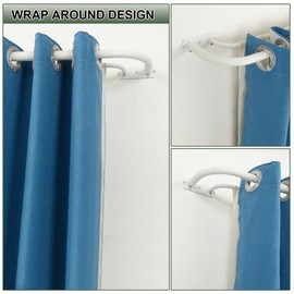 Double Curtain Rods Matte White, Double Curtain Rod for Window 28-48 Inches, Room Darkening Double Curtain Rods, 1 Inch Front and 5/8 Inch Back Double Drapery Rod Wrap Around Double Window Rods