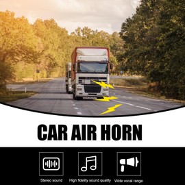 Aicharynic Turkish Pipe Horn, 12 V/24 V Compressed Air Horn, Truck Horn, Air Horn Kit, Caravan, Pressure Whistle Horn for Cars, Trucks, Boats, Motorcycles