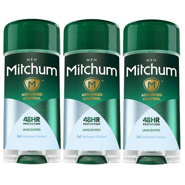Mitchum Power Gel Antiperspirant Deodorant - Unscented - Net Wt. 2.25 OZ (63 g) - Pack of 3