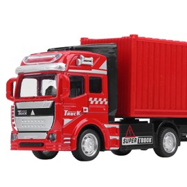 1:48 Container Truck Model Toy, Highly Simulation Children Container Truck Model Toys for Children Gift Toy(Red)