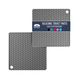 BTaT Silicone Trivet Mats, 2 Pack, Gray Silicone Trivets for Hot Pots and Pans