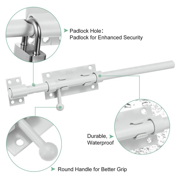 M METERXITY M METERXITY 1-Pack Slide Latch Lock 12 Inch