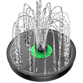 Yzert Solar Fountain Full Glass Black Panel No Battery, 3.5W Bird Bath Fountains Solar Power with 4 Fixed Rods & 8 Nozzles, 2023 Solar Fountain Pump for Bird Bath, Pool, Garden, Outdoor, Pond