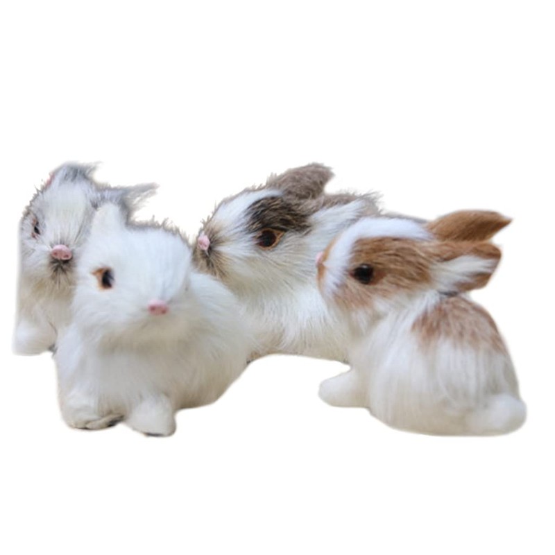 BWESOO White Mini Simulation Rabbit Plush, Cute Plush Rabbit Rabbit