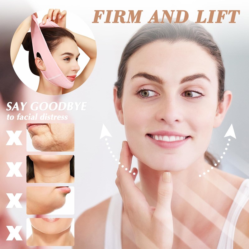 Beiskll Reusable V Line Lifting Mask with Chin Strap, V