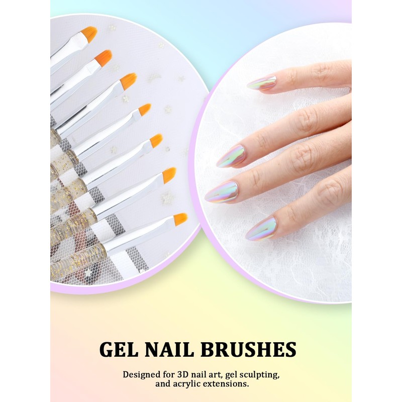 YOOVR 33PCS Nail Art Brushes Set, Nail Tech Supplies Accessories