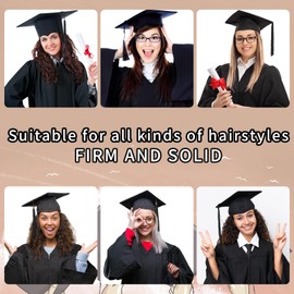 Totelux Grad Cap Headband Insert Black Graduation Cap Holder Hairband Graduation Hat Fixed Hair Accessories for Graduates Students Women Men