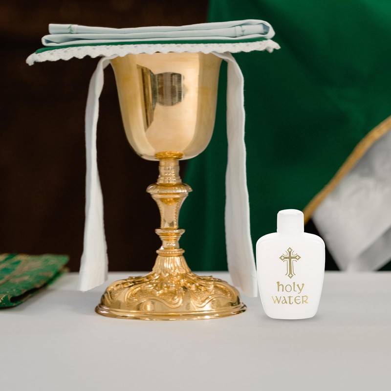 Cabilock 6Pcs Empty Holy Water BottlesSet, Refillable Cross Design Catholic
