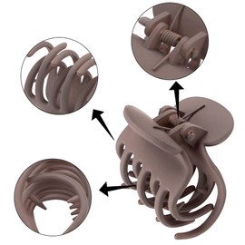 JOYOYO 4 Pcs Small Claw Clips for Thin Hair Double Row Teeth Hair Clips 1.5 Inch, Matte Natural Colors Non-slip Hair Accessories for Women and Girls High Ponytail