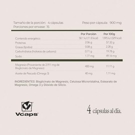 GLICINATO DE MAGNESIO - Maklen Glicinato de Magnesio - Apoya la Salud Neurológica, Muscular y Conciliar el Sueño - 60 Capsulas Vcaps® de 900 mg