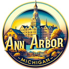 Ann Arbor Michigan Souvenir Die Cut Decorative Flat Magnet 6-Inch