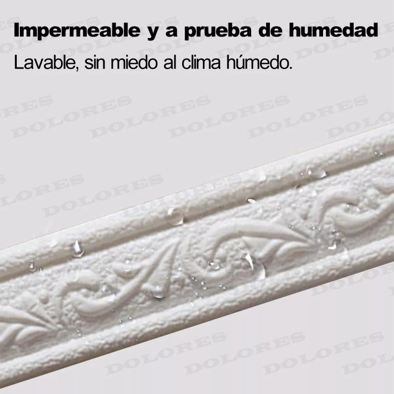 Dolores 2 Pcs Moldura 3d Zoclo Adherible Relieve Pared Puerta