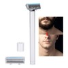 Men Electric Double Edge Razor Portable Adjustable Vibration Metal Shaver