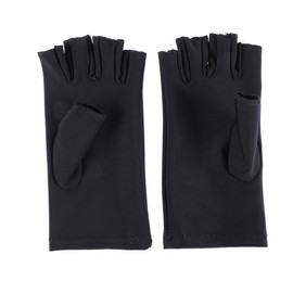 Baluue 5 Pair UV Shield Glove The Mitten Mittens Half-finger Gloves Anti UV Glove Manicure Glove Black