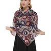 PANTONIGHT Scarf for Women Circle Rings Print Fashion for Spring