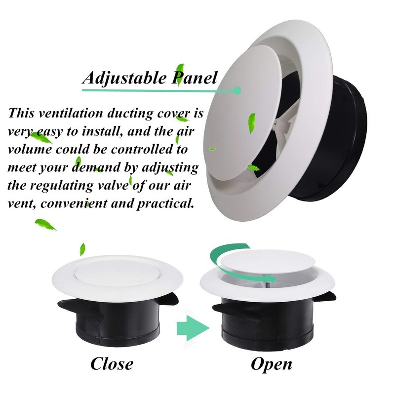 AHLSRHZ 4 Inch Adjustable Air Vents, ABS Round Soffit Air