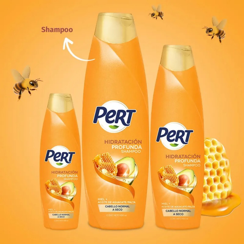 Shampoo Pert Hidratación Profunda Miel y Aguacate 180ML