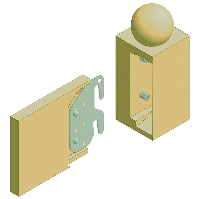 CAFORO Universal Wood Bed Rail Hook Plates - Set of