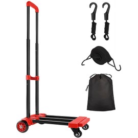 KEDSUM Folding Hand Truck, 290 lbs Heavy Duty Dolly Cart for Moving, Solid Construction Utility Cart Compact and Lightweight for Luggage, Personal, Travel, Auto, Moving and Office Use