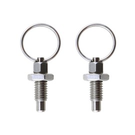 2 Pieces Locking Bolt with Pull Ring, Stainless Steel Spring Plunger, Retractable Locking Pin for Electrical Appliances (M12)