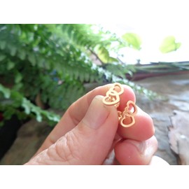 Anti-allergic open hearts in gold stainless steel studs, gold earrings, love, hearts, anti-allergic, studs, double heart, mother love, anti-allergic