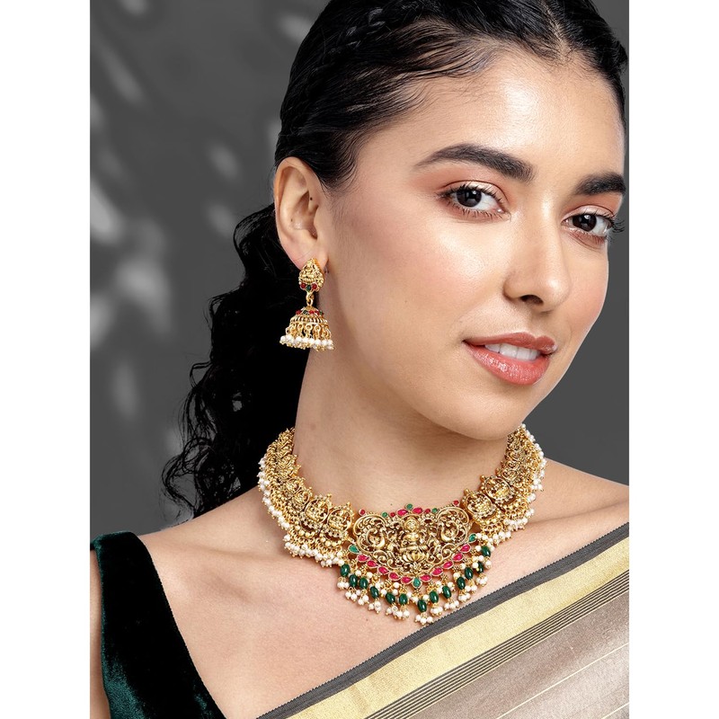 Aheli Lariya Pearl Kundan - Juego de collar con diseño