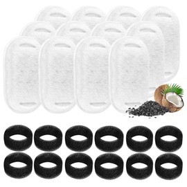 24 Pack Cat Water Fountain Filters,Pet Replacement Filters and Sponges Combo Pack for Cat Water Fountains,Stainless Steel Pet Water Dispenser(12 Filters&12 Sponges)