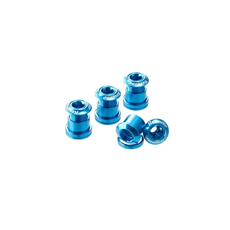 Reverse Aluminium Chainring Bolts (Set of 4) Light Blue