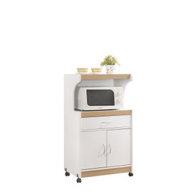 HODEDAH IMPORT Microwave Kitchen Cart, White