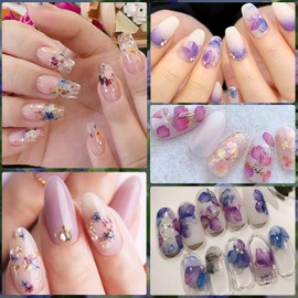 Chisafly Nail Stickers, Flower Hydrangea, Hydrangea, Hydrangea, Nail Stickers, Flower Pattern, Rainy Season, Colorful, Purple, Spring, Summer, DIY, Set of 6