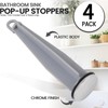 (4-Pack) Bathroom Sink Pop-Up Stoppers - Plastic Pop-Up Stoppers with