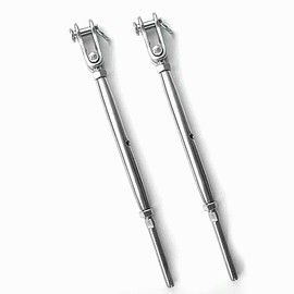 JY-MARINE 1/4" Swinging Jaw Swage Stud Turnbuckle Stainless Steel 316 Closed Body Jaw Turnbuckle for 1/8" Wire,2 Pieces