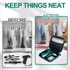 Micro Stitch Gun, Stitchy Tag Gun Kit for Clothing with 6 Replacement Needle&5000 0.19" Fasteners, Stitchy Quick Clothing Fixer with Hard Case, Fine Mini Stitch Tag Gun for Sewing Quilting Hemming