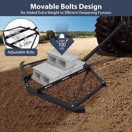 GAOMON Driveway Drag 66" Width, Driveway Drag Grader w/ 3 Sets Adjustable Bolts & 2 Reinforcement Bars, Tow Behind Drag Harrow with Pin-Style Hitch, Garden Lawn Tractor Driveway Grader for ATVs, UTV