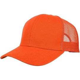 Hunter Orange Trucker Hat – Safety Mesh Back Cap with Adjustable Snapback for Hunting, Outdoor Work & High Visibility