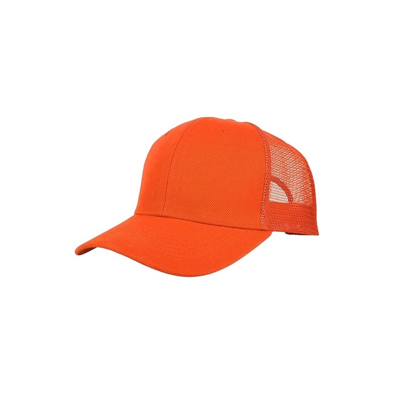 Hunter Orange Trucker Hat – Safety Mesh Back Cap with