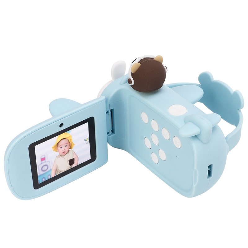 Kids Camera Cartoon Bear Blue Handheld DV 50 Million Dual
