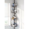Corner Shower Caddy Tension Pole: Stainless Steel Rustproof 4-Tier Shower